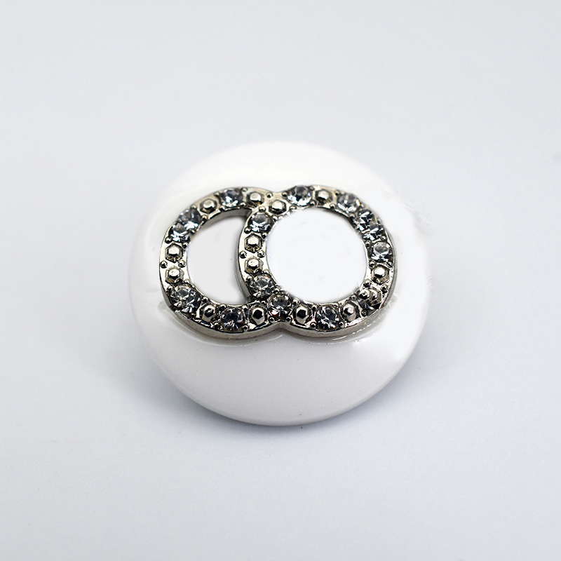 Big Letter White Button for Shirt Coat Jacket Sweater Round Diy Sewing Button