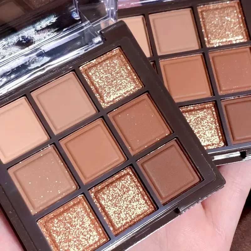 Mocha Chocolate 9-color eyeshadow palette natural brown and gold tones matte pearlescent Valentines Day Mothers Day gift H260327