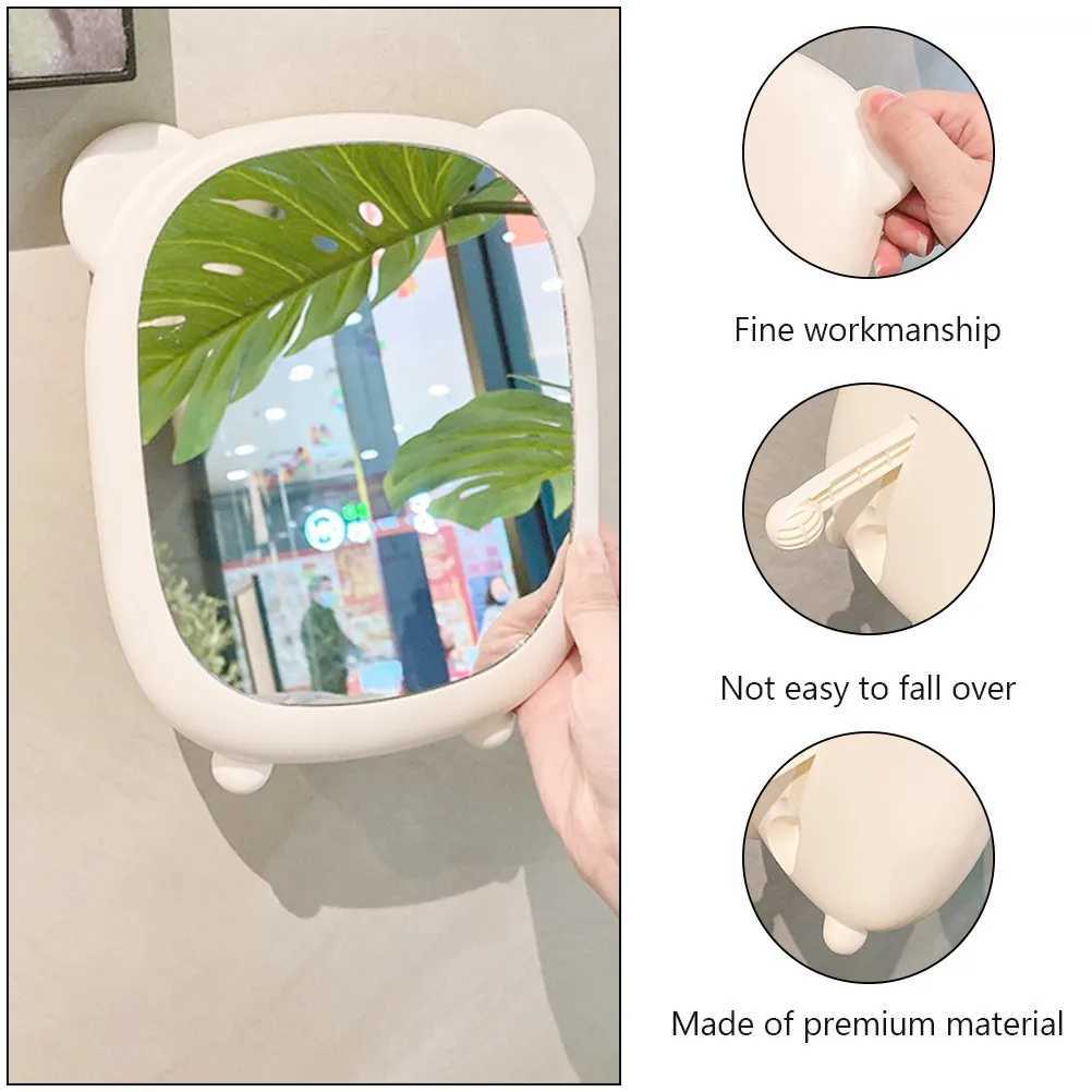 1Pcs Cartoon Tabletop Makeup Mirror White Stable High Definition Desktop Dresser Vanity Small Dormitory Shaving Skin H260327