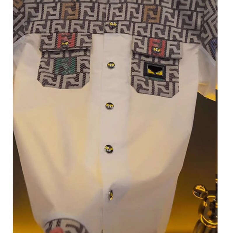 25 Years High Luxury Patchwork Color Block New Button Cardigan Unisex Short Sleeve T-Shirt Fashion Trend Internet Celebrity Top