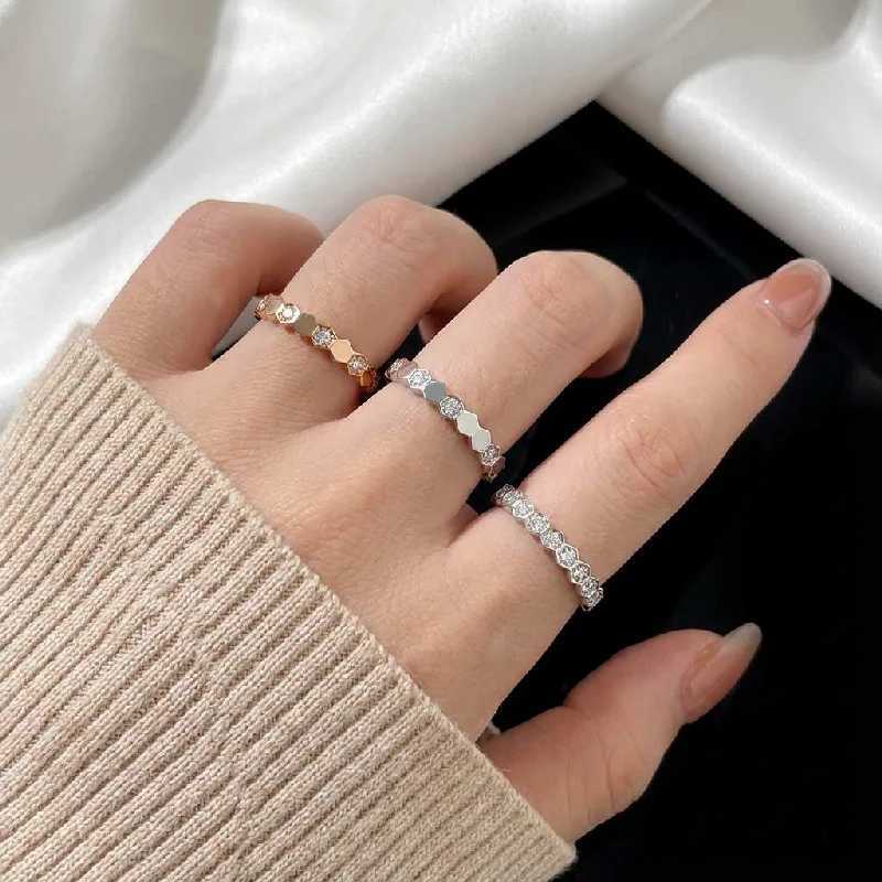 925 Sterling Silver Vintage Geometric Shape Zircon Rings For Women Gift Match Daily Party High Quality Fine Jewelry Accessories H260327