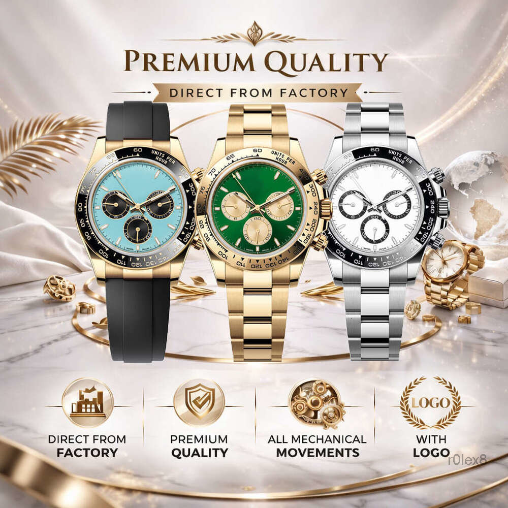 Panda AAA Luxury Chronograph Watch Men Automatic Mechanical Movement Lover Sapphire Ceramic Bezel 907L Steel Waterproof Racing Sport Male Reloj Relogio Masculino