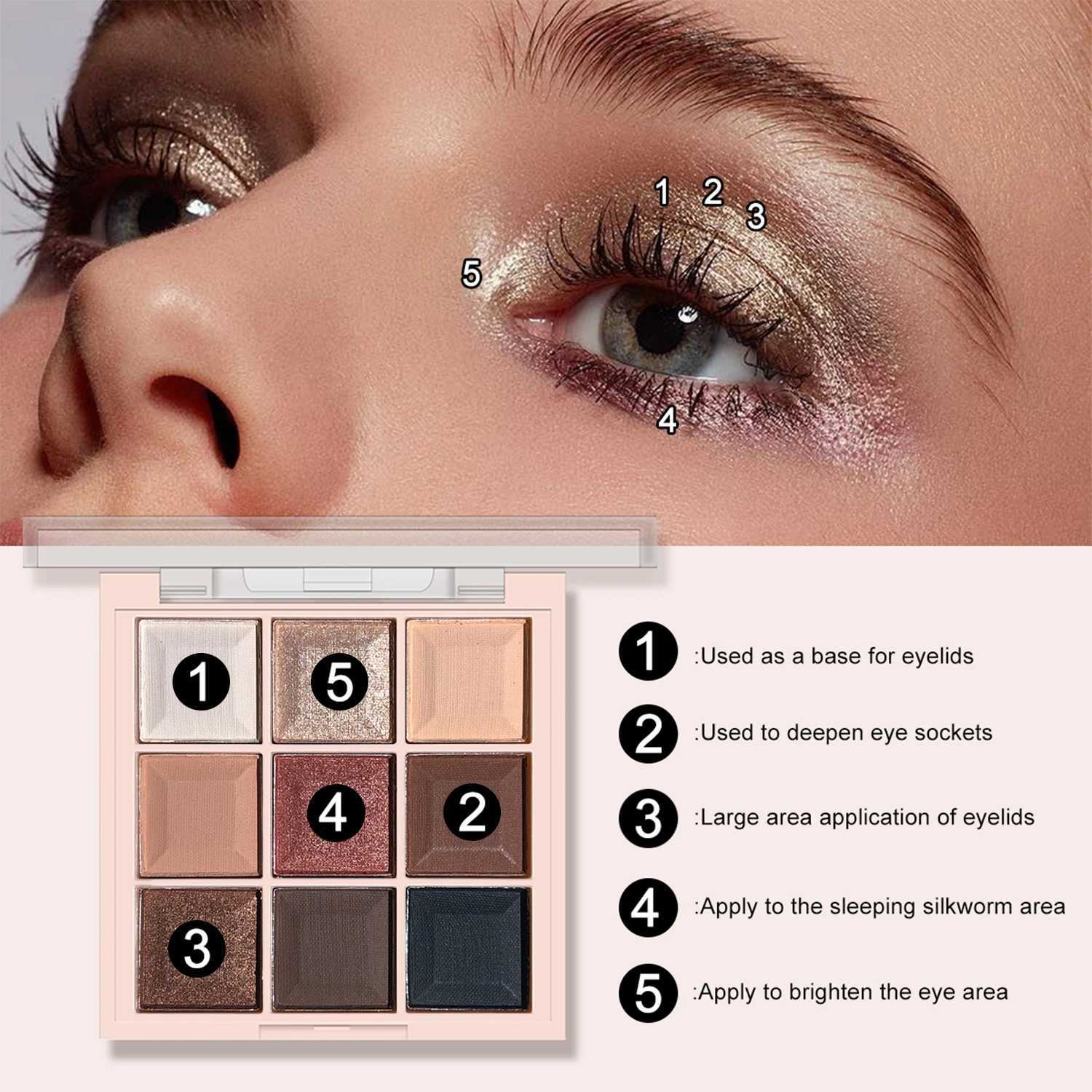 JUJU DREAM 9-Color Eyeshadow Palette Matte Shimmer Finish Soft Milk Tea Tones Compact Easy for Daily Student Makeup H260327