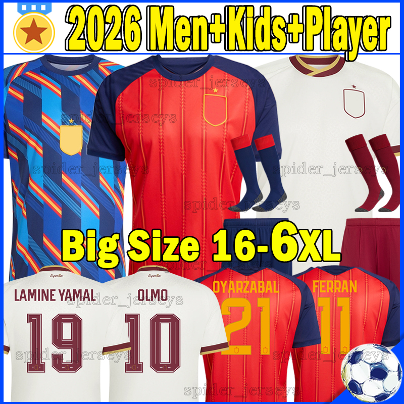 6XL 26 27 sPaIn World Cup camiseta espana OYARZABAL LAMINE YAMAL Soccer Jerseys MERINO ZUBIMENDI 2026 2027 Long sleeves Football Shirts FERRAN YEREMY Men Kids Kits