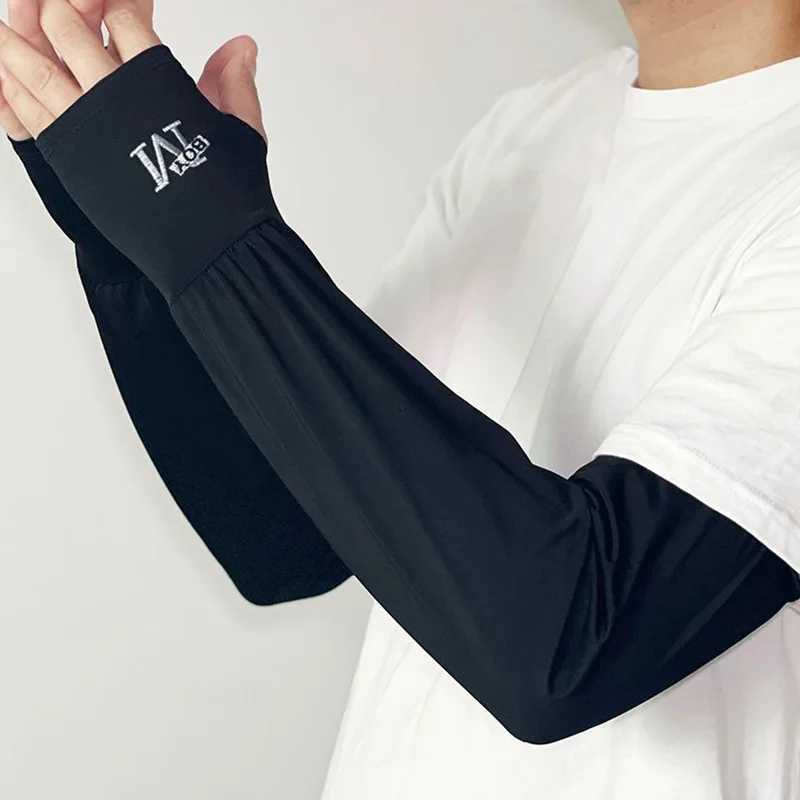1/2PCS Mens Ice Silk Arm Sleeves UPF 50 Sun Protection Cool Breathable for Driving Cycling Summer Outdoor D260326