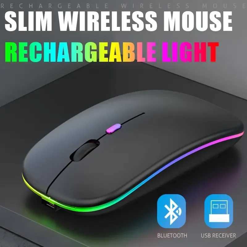 Wireless Bluetooth 52 Luminous Mouse USB Charging 24GHz Wireless Mouse 1600DPI Portable Gaming Mouse for Tablet Phone Computer D260327