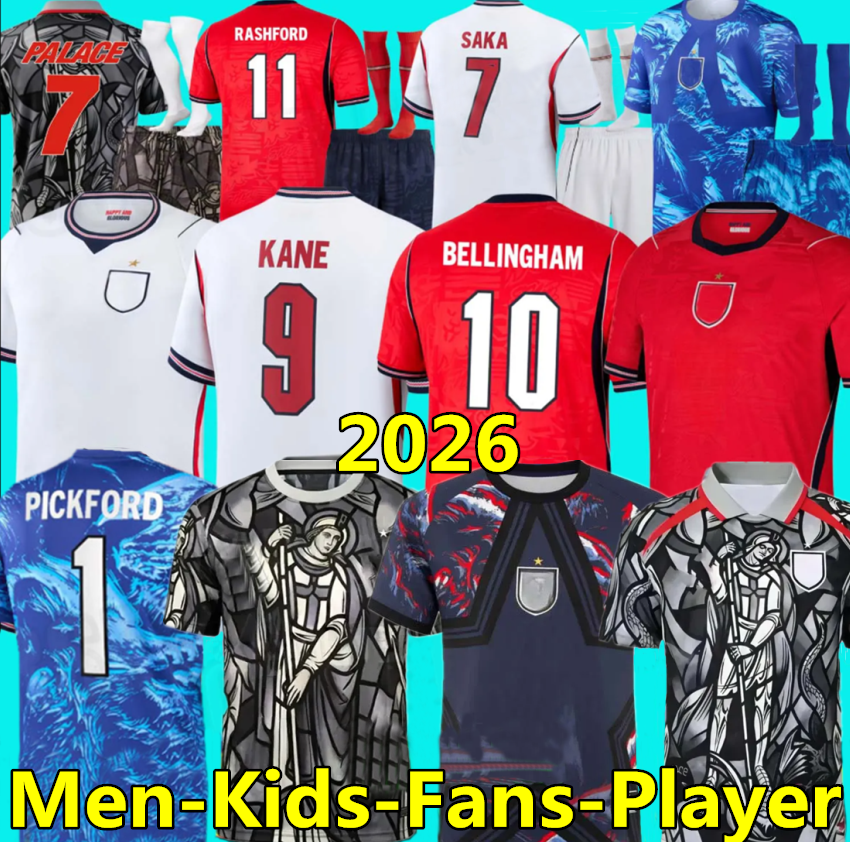 25 26 27 england Soccer Jersey Men Kids KANE BELLINGHAM MAINOO WILLIAMSON Russo AGYEMANG MEAD RICE SAKA PALMER Palace 2026 Football Shirt Uniforms