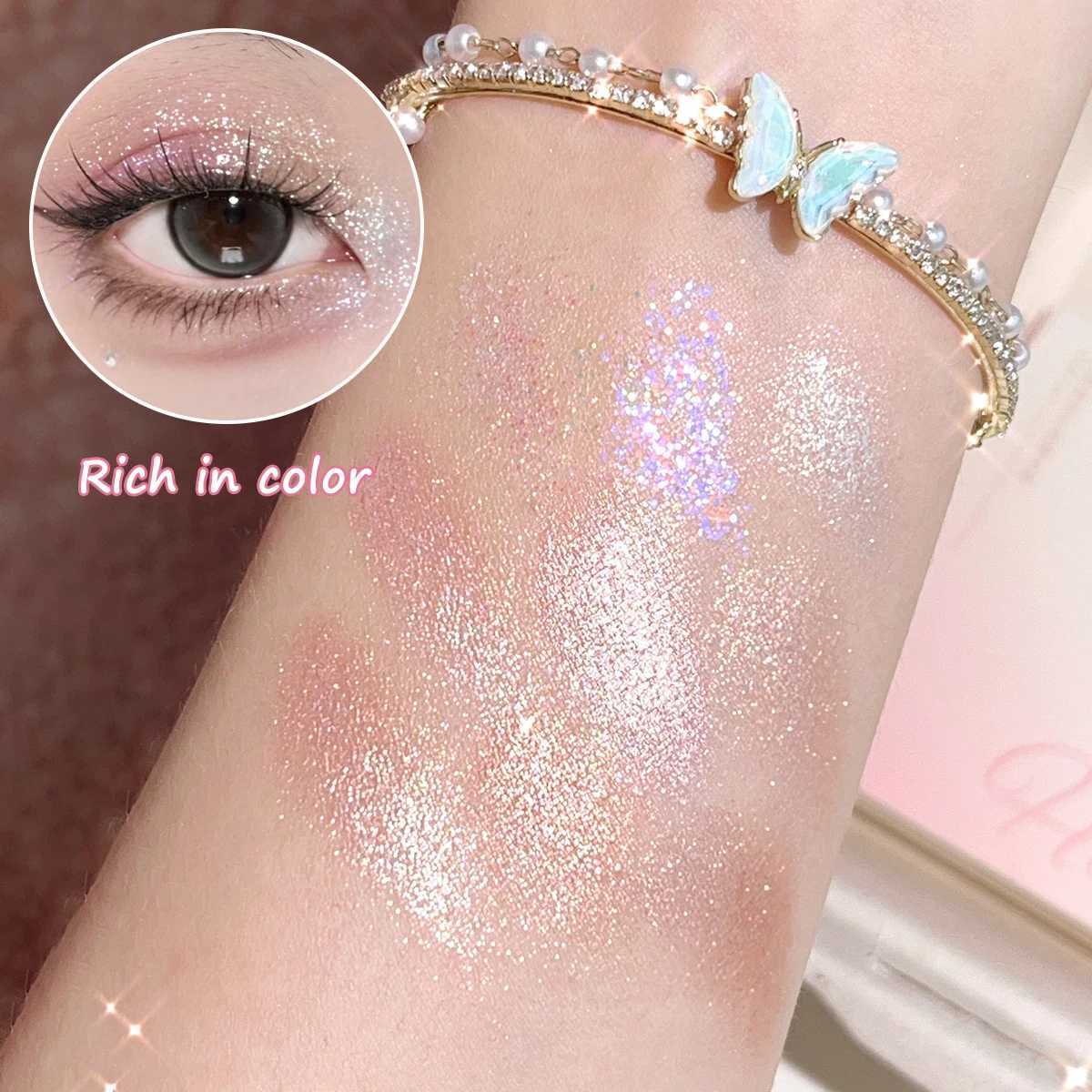 Pearlescent fine glitter highlighter dazzling smart eyeshadow palette Long-lasting color development sweat and water resistant H260327
