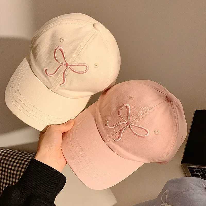 Womens Fashionable and Sweet Bow-knitted Baseball Solid-color Womens Baseball Outdoor Soft Cotton Sun Hat M260327