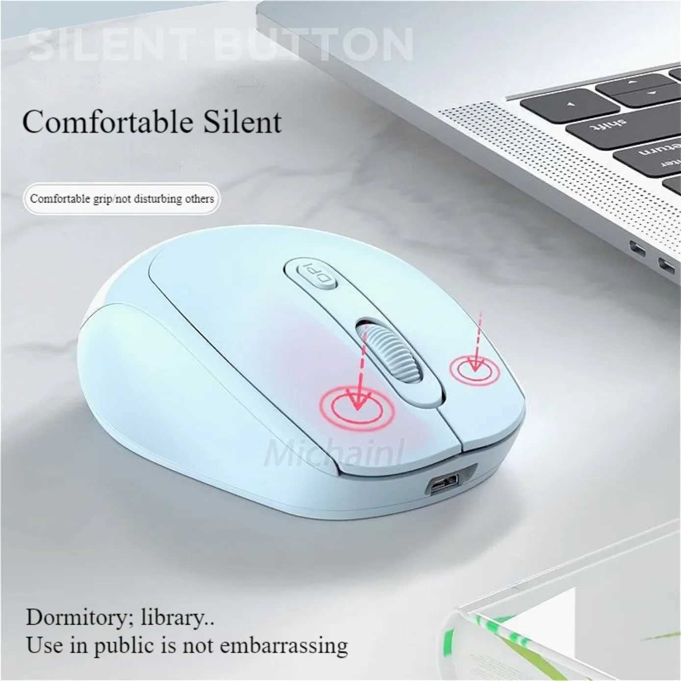 MINGCVIL Wireless Mouse RGB Rechargeable Bluetooth Mice Wireless Computer Ergonomic Gaming Mouse for Laptop PC adjustable DPI D260327