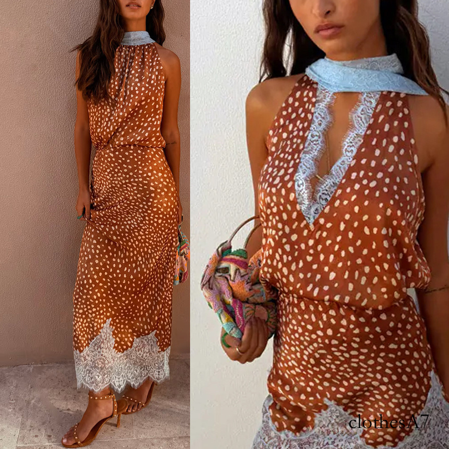 Cross-border 2026 European and American Spring/Summer New Printed Reversible Dress Set, In-Stock, INS Vacation Two-Piece Set