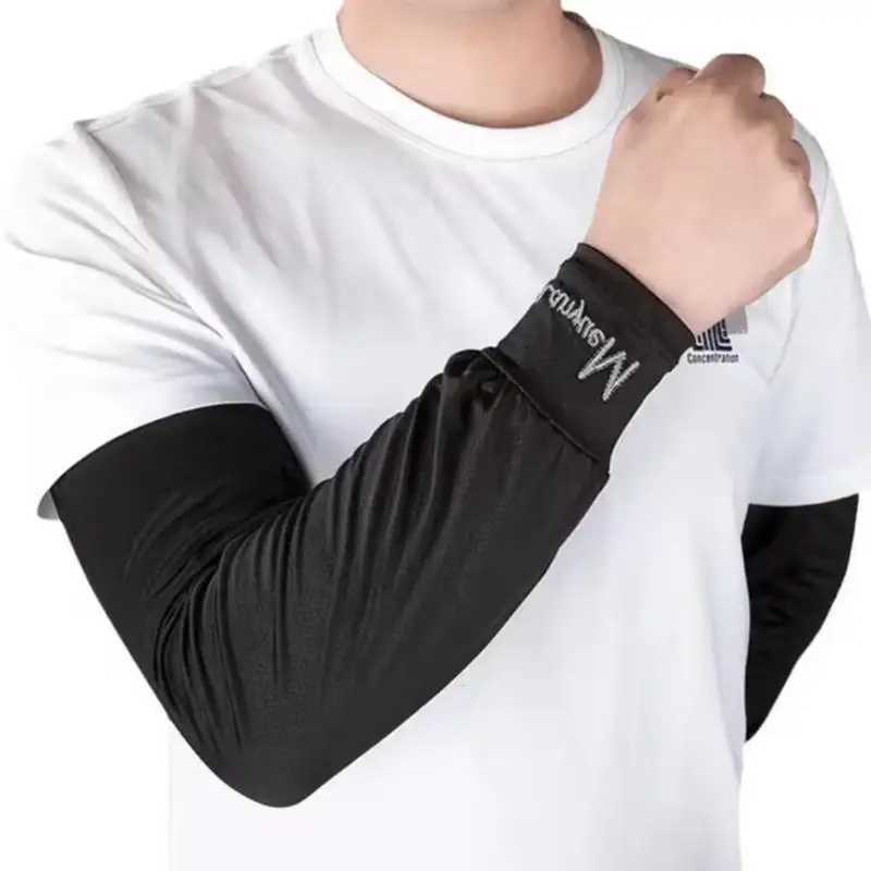 Ice Silk Sleeve Breathable Sun Protection Arm Sleeves Quick-drying Cycling Sleeve Loose Driving Fishing Men Women Arm Cover D260326