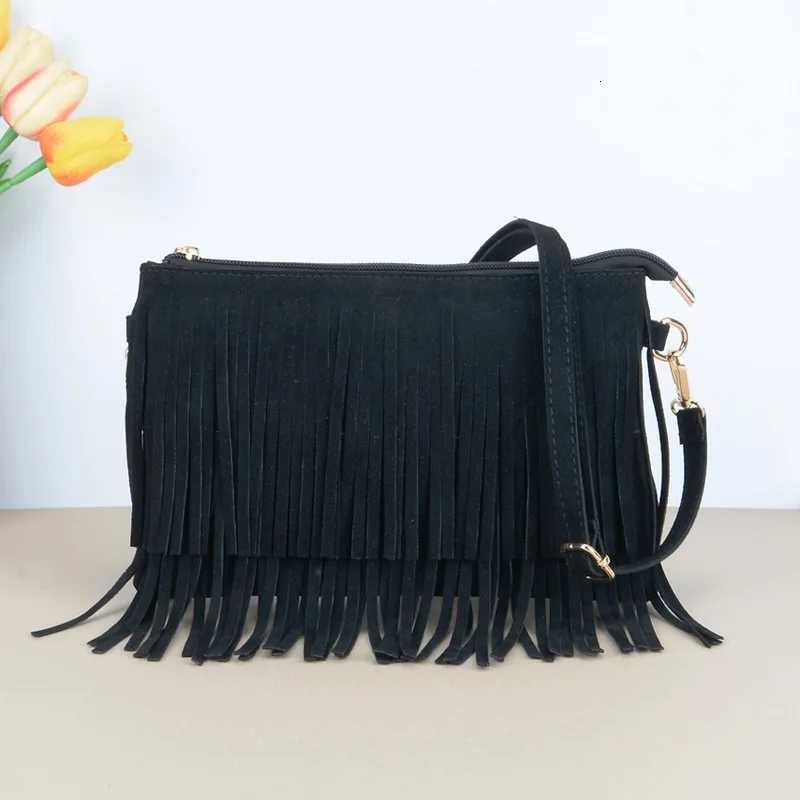 Vintage Tassel Crossbody Bags Womens Versatile Shoulder Bag Boho Style Fringe Square Purse Ladies Handbags For Gift C260327