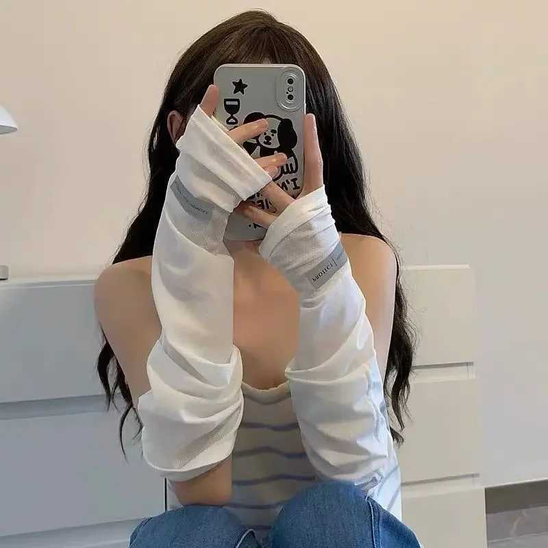 Summer Sunscreen Ice Sleeves Unisex Fashion Reflective Outdoor Sun Protection Elastic Driving Gloves Arm Sleeves D260326