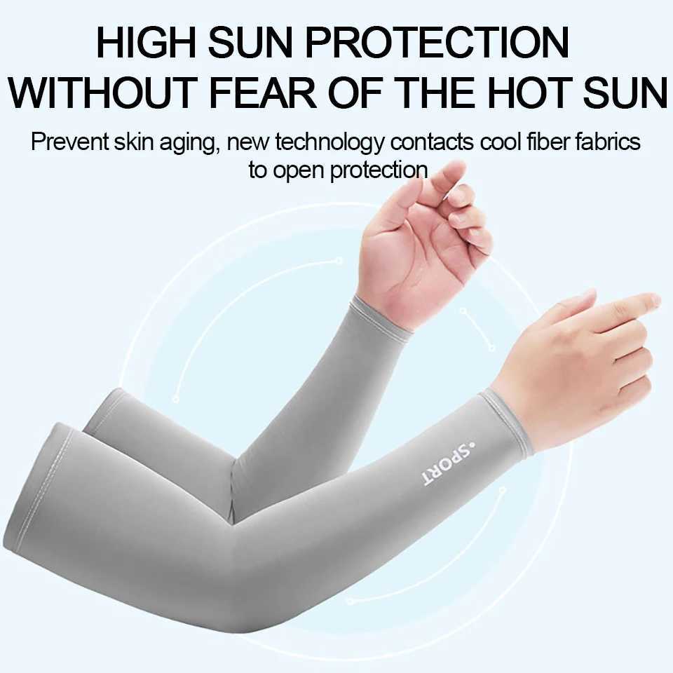 GTUBIKE 1Pair Summer Cool Feeling Arm Sleeves Women Cycling Running Fishing Oversleeve Men Breathable Ice Silk Sunscreen Unisex D260326
