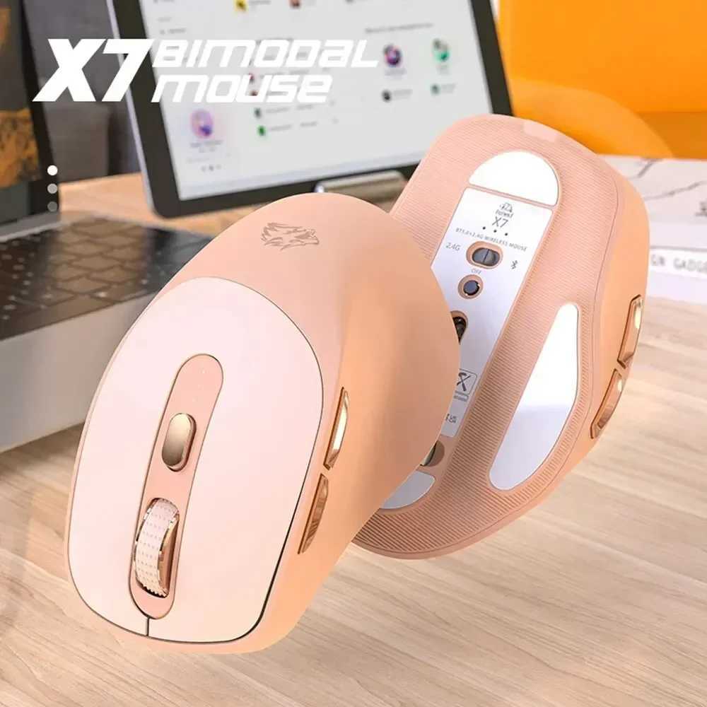 Free Wolf X7 Wireless Bluetooth Dual Mode Mouse Laptop Rechargeable Silent Office Gaming Mouse D260327