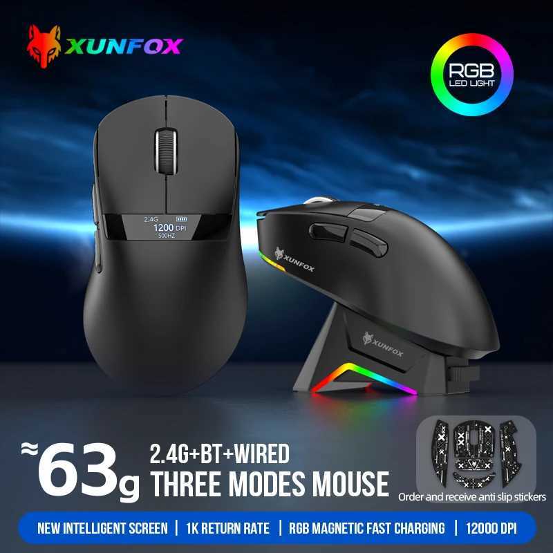 59g Superlight Wireless Gaming Mouse with Magnetic RGB Charging DockBT/24G Wireless/Wired Mouse 22000 DPI5 Programmable Butt D260327