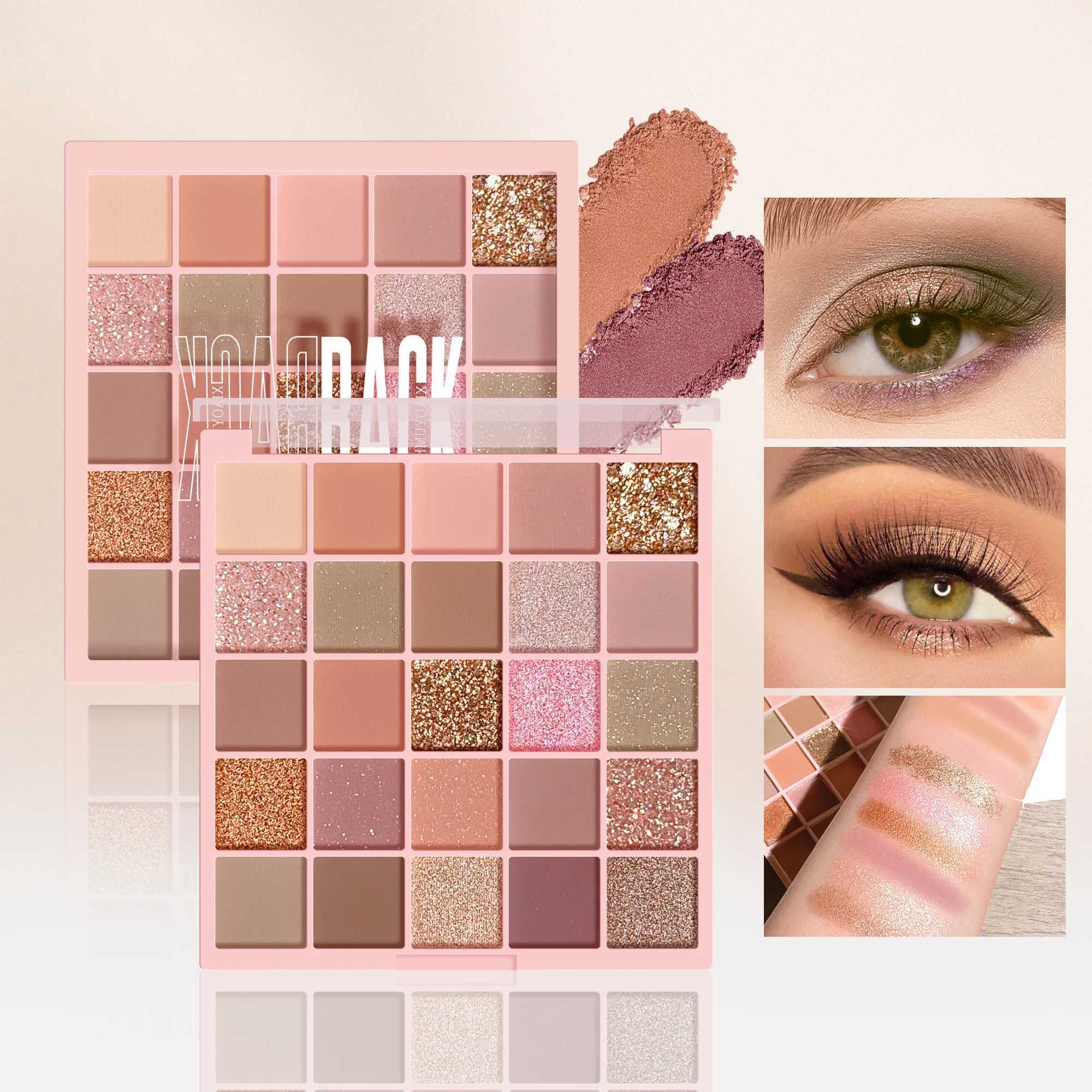 25 Colors Eyeshadow Palette High Gloss Cement Grey Rose Brown Color Tone Matte Glitter Daily Makeup Dry Rose Eyeshadow For Music H260327