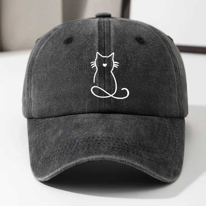 Cat printed baseball cap suitable for outdoor travel fishing leisure running lightweight hip-hop style Z260327