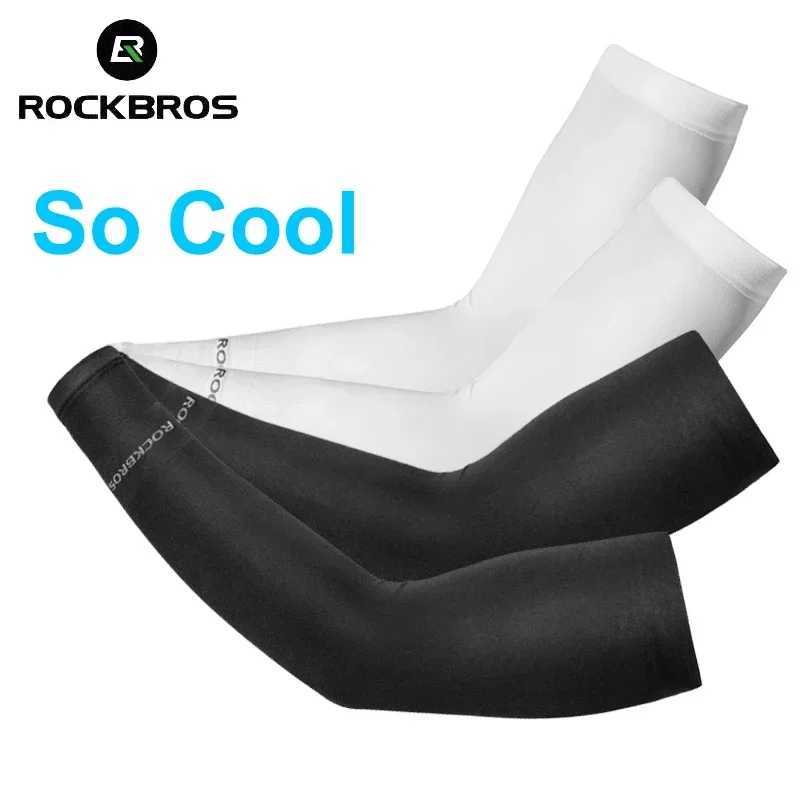 ROCKBROS Arm Sleeves Running Fishing Accessories Sunscreen Arm Cover Summer Cool Nylon Sleeves Outdoor Sports Cycling Equipment D260326