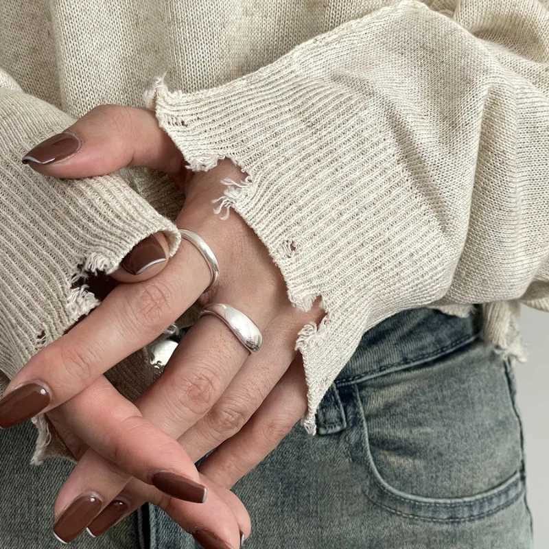 VENTFILLE 925 Sterling Silver Irregular Ring for Women Geometry Versatile Minimalism Accessories Jewelry Gift Dropshipping H260327