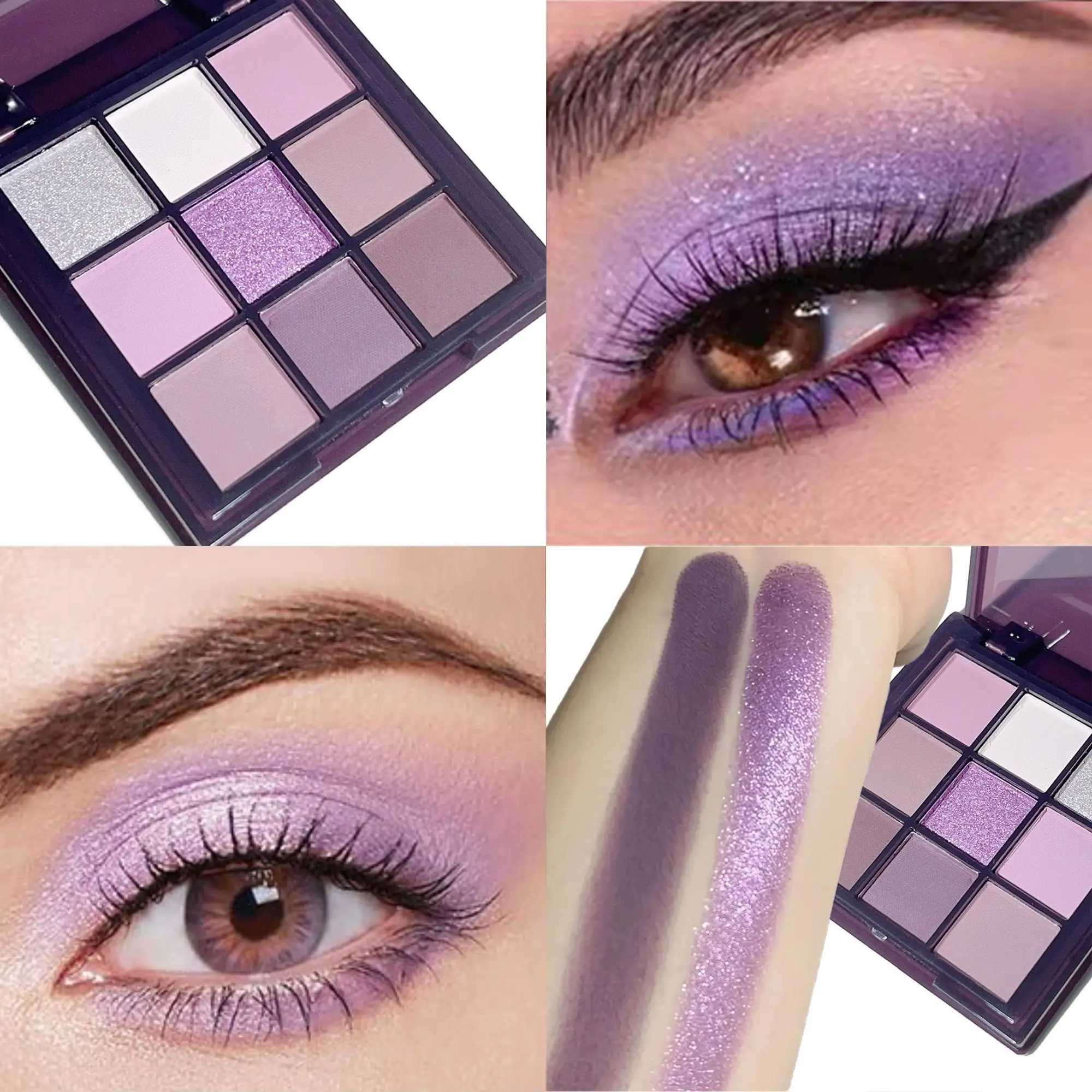 9-color Purple Series Eyeshadow Palette Multi-Color Matte Shimmer Finishes Long-lasting And Non-fading Daily Makeup H260327