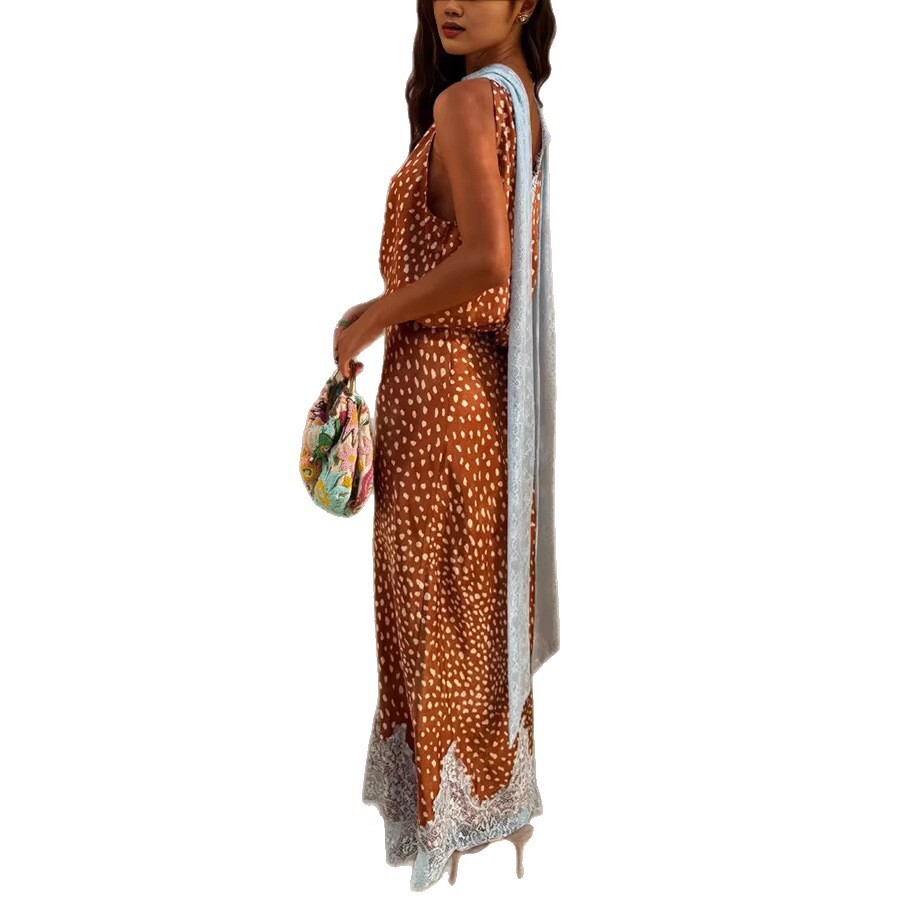 Cross-border 2026 European and American Spring/Summer New Printed Reversible Dress Set, In-Stock, INS Vacation Two-Piece Set