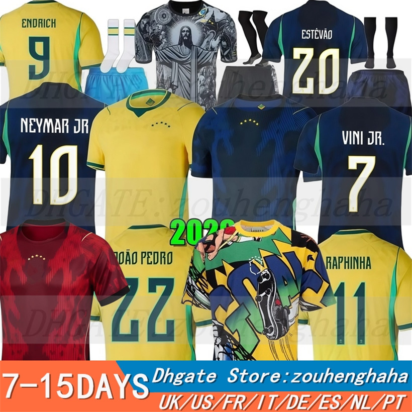 S-4XL 26 27 BRAZILS NEYMAR JR Soccer Jerseys 2026 2027 VINI JR Home Away fans Player Football Jersey Shirts Kit PAQUETA BRASIL RAPHINHA RICHARLISON RODRYGO