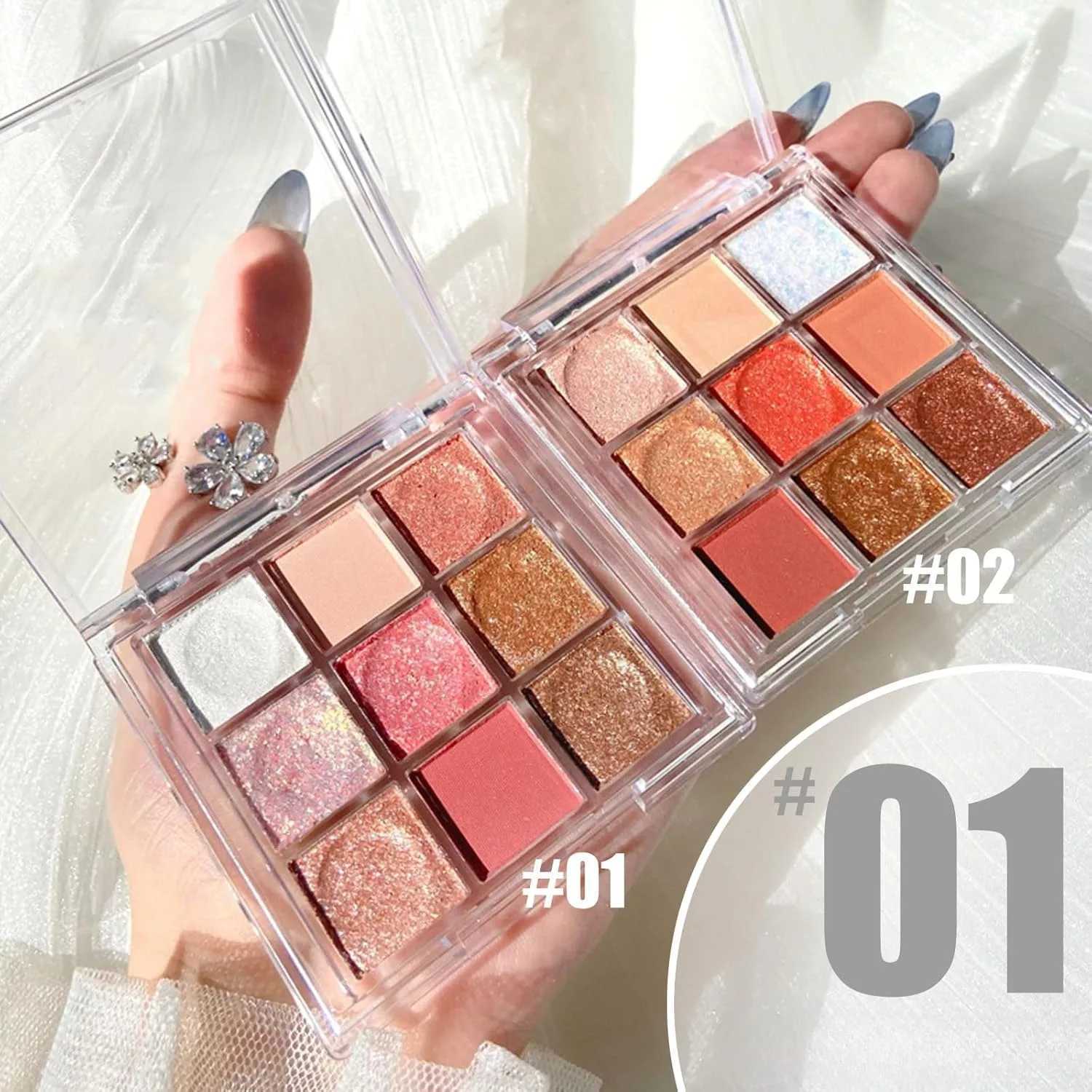 9 color Eyeshadow Palette Glitter Eye Shadow Pallets Snow Shimmer Eyeshadow Make-Up Palettes Matte Pink Shine Golden White H260327