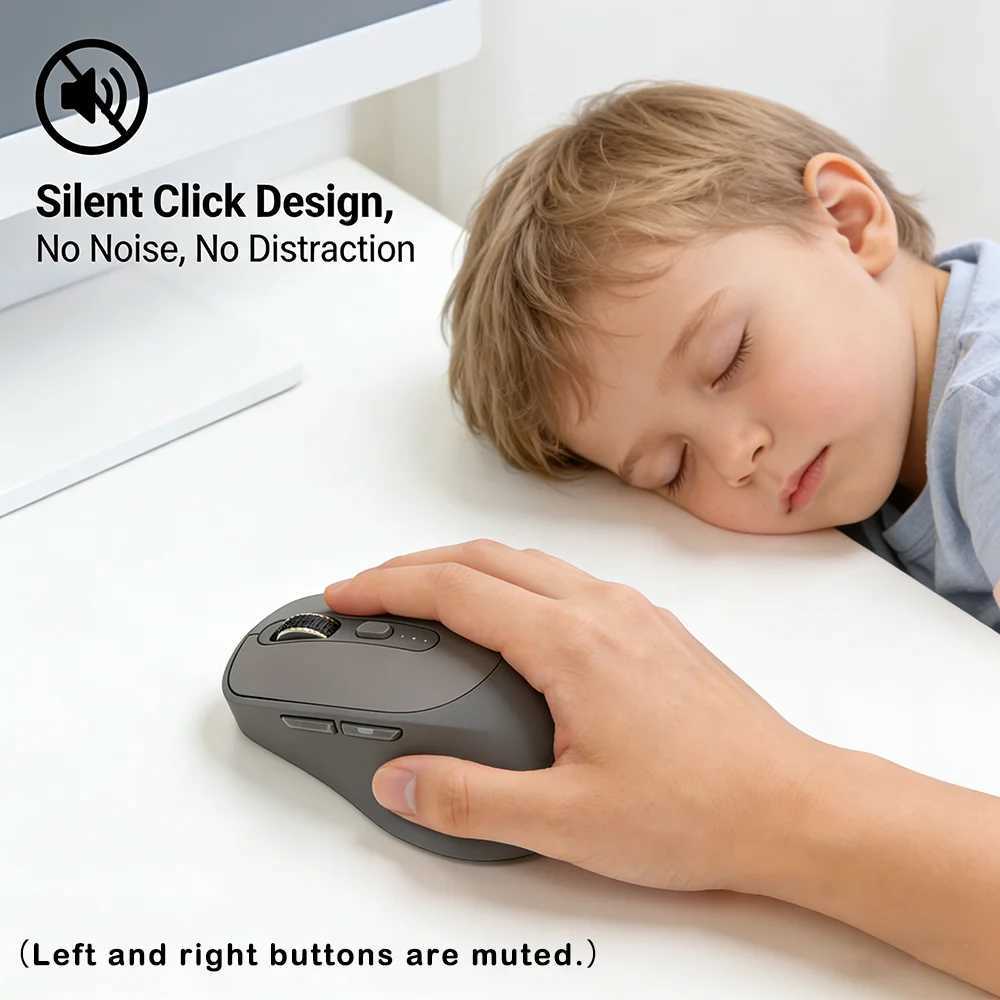 FREEWOLF X7 Wireless Mouse Bluetooth 24G Dual Mode Silent Rechargeable 4000DPI Battery Indicator Ergonomic for PC Mac Laptop D260327