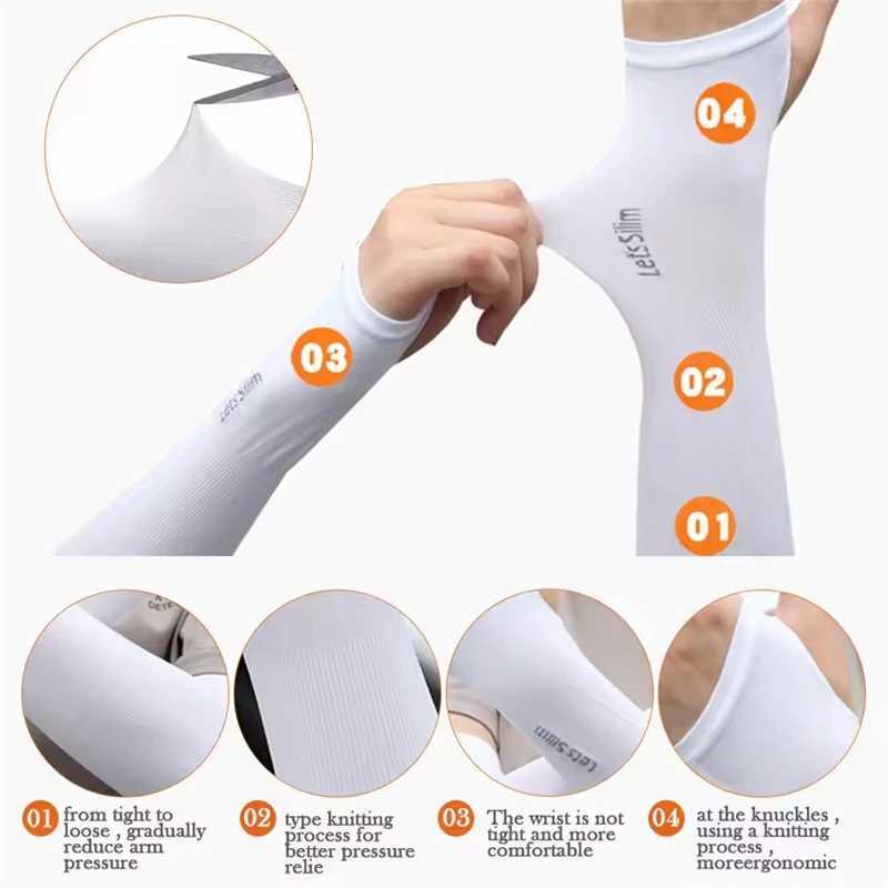 Summer Thin Cycling Ice Silk Sleeves for Men and Women Outdoor Sports Driving UV Protection Cycling Arm Covers D260326