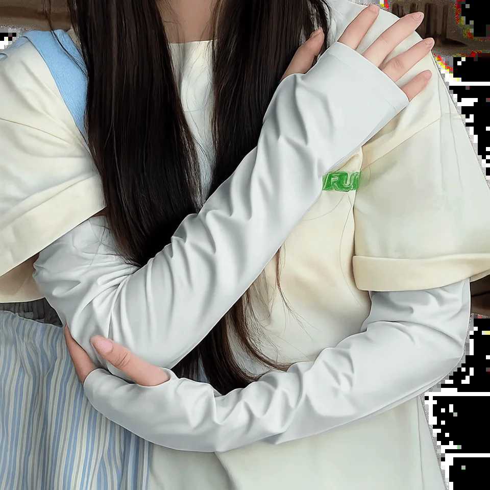 Loose Songkran Festival Ice Silk Sleeves Lightweight Elastic Fabric Sun Protection Sleeves Cooling Effect Polyester D260326