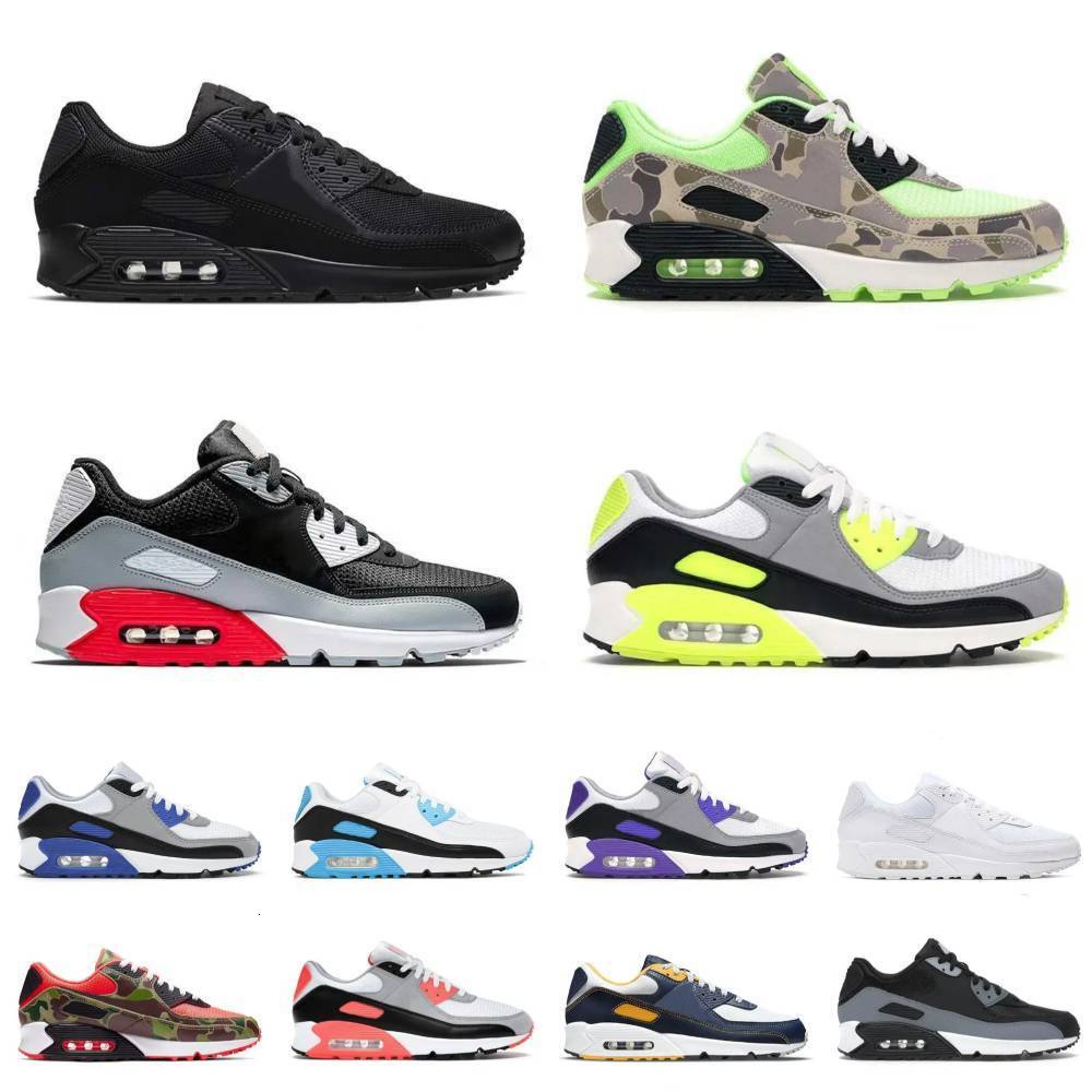 Trainers 90 Sports Shoes Men Women 90S Designer Triple White Black Grey Camo Green Infrared Leathers Mesh Sports Casual Shoe Recraft Laser Outdoor Runners Sneakers