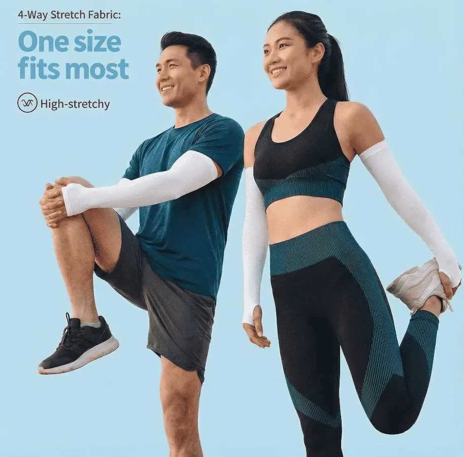 1PC Ice Silk Arm Sleeves Breathable UV Protection Cooling Arm Cover UPF 50 Sun Protection for Cycling Driving Running D260326