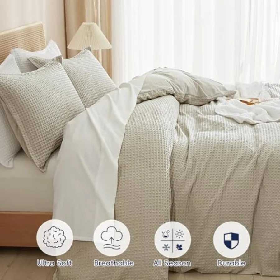 Weave Duvet Cover Set Size No SnagginUltra Soft ury Texed Breaable Comforter Cover for All Season 3pcs BeddinDuvet Set wi 2 H260327