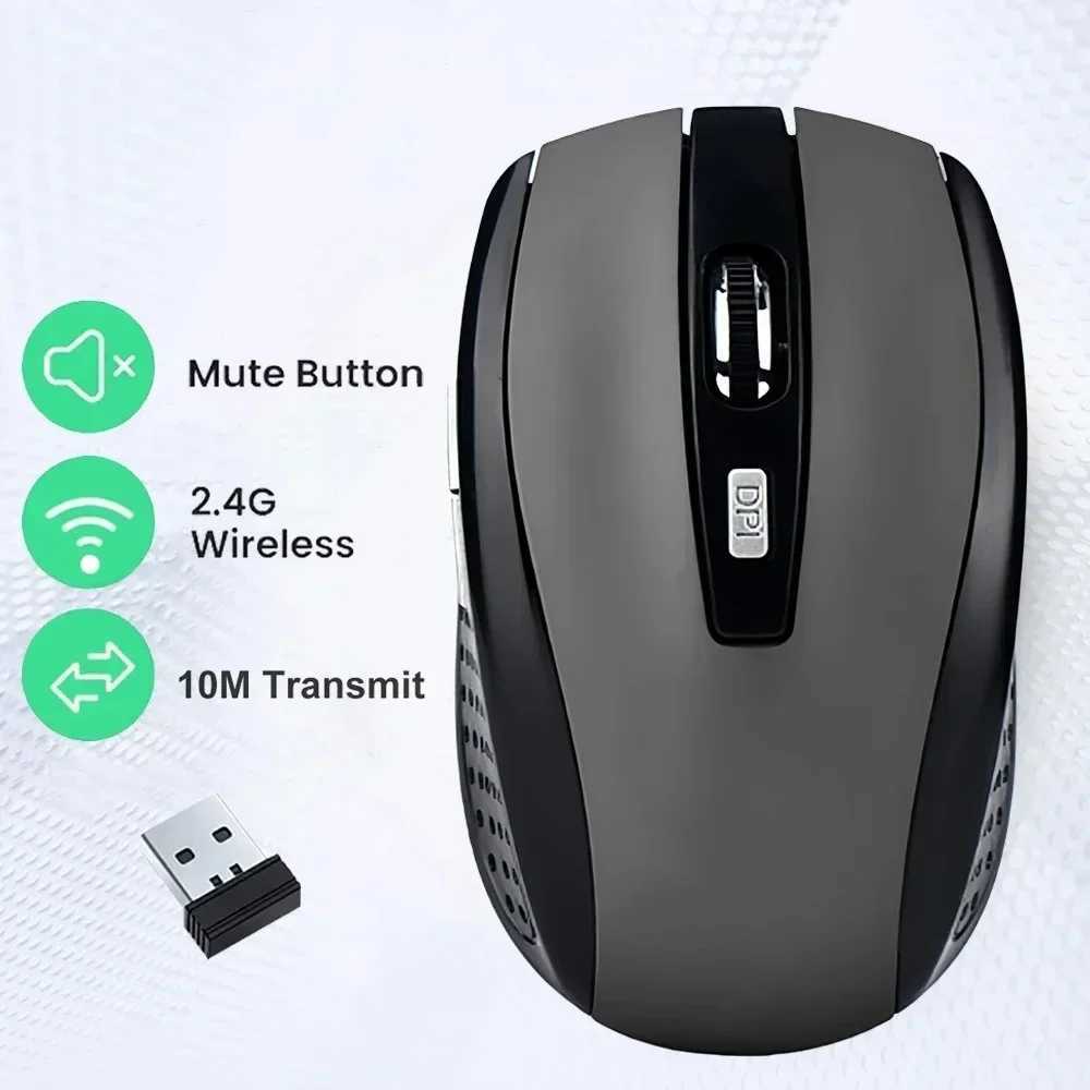 24G Portable Wireless Mouse Ergonomics Mouse Mobile Optical Office Mouse Adjustable 1600DPI Levels for Notebook Laptop MacBook D260327