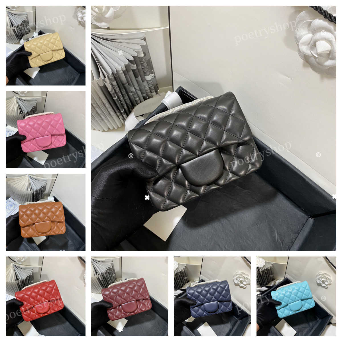 Cross Body Cross Body bags designer women bag handbags shoulder crossbody luxury purses Black 20CM 10A fliptop buckle design Real Leather Two chain colors availab