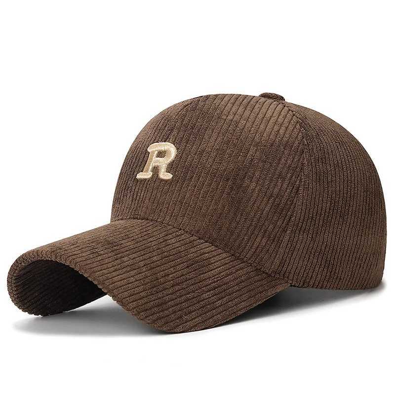 Baseball with 3D Embroidered R Letter Solid Color Adjustable Structured Hat Stylish Fall and Winter Accessory M260327
