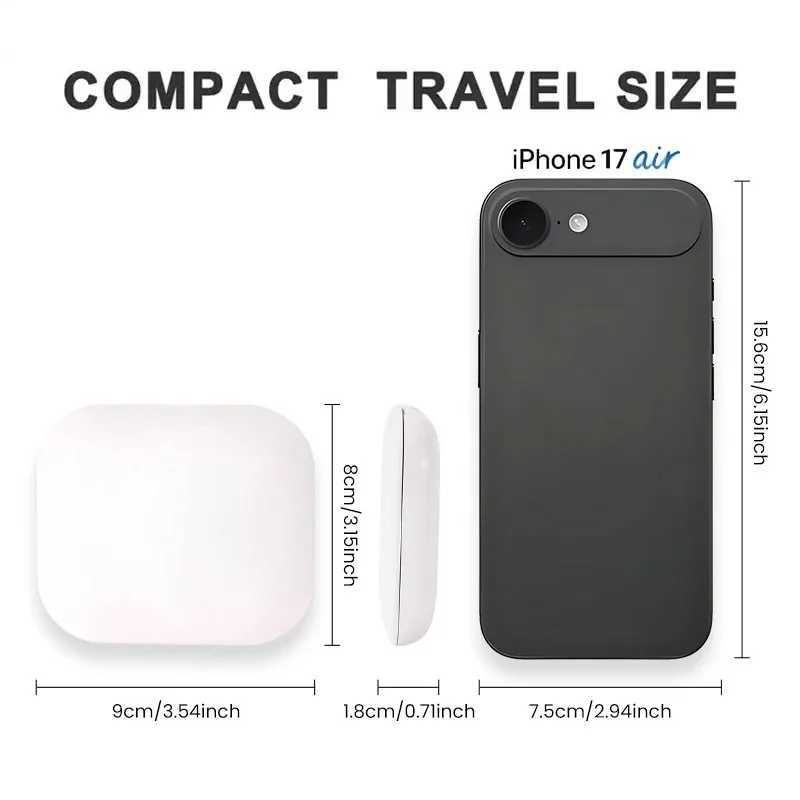 Compact Mirror with Lights 1X/2X Magnification Portable Folding Handheld Small Pocket LED Travel Makeup Mirror for Gift Purse H260327