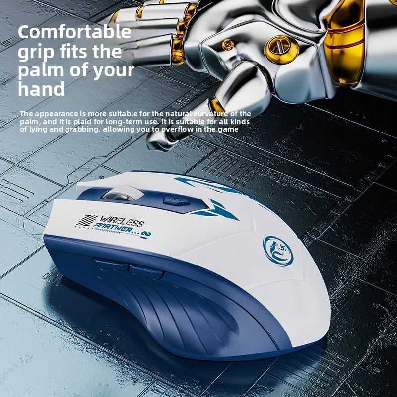 Wireless Mouse Dual Mode 24G Bluetooth-compatible Rechargeable Glow Mouse Noiseless Cordless Computer Mice for PC Laptop D260327