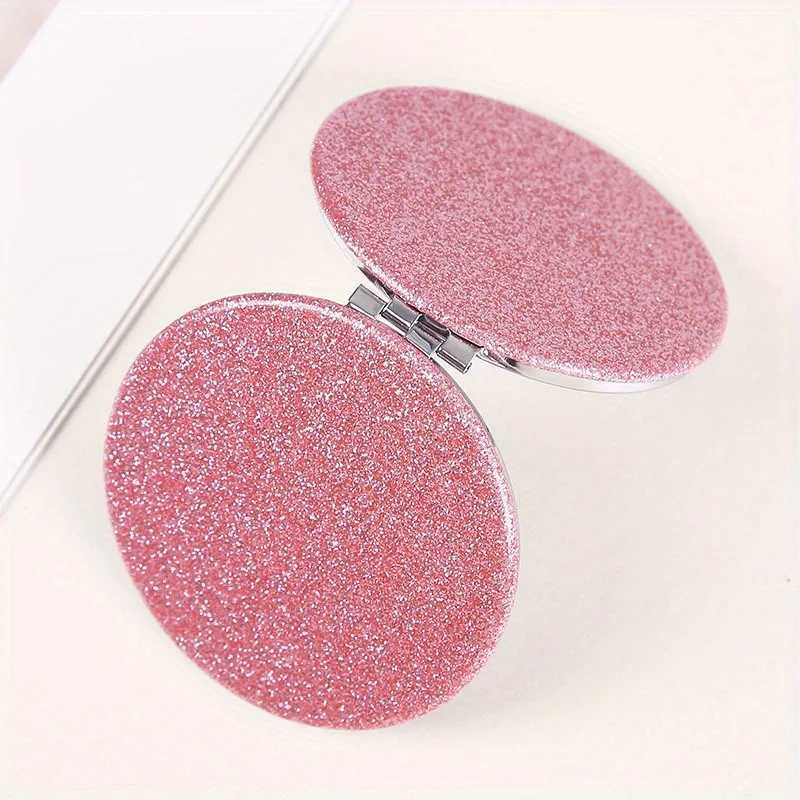 Double-sided Compact Folding Makeup Mirror for Travel - Portable Handheld Beauty Mirror with FlashWomens Gift Pocket-Sized H260327