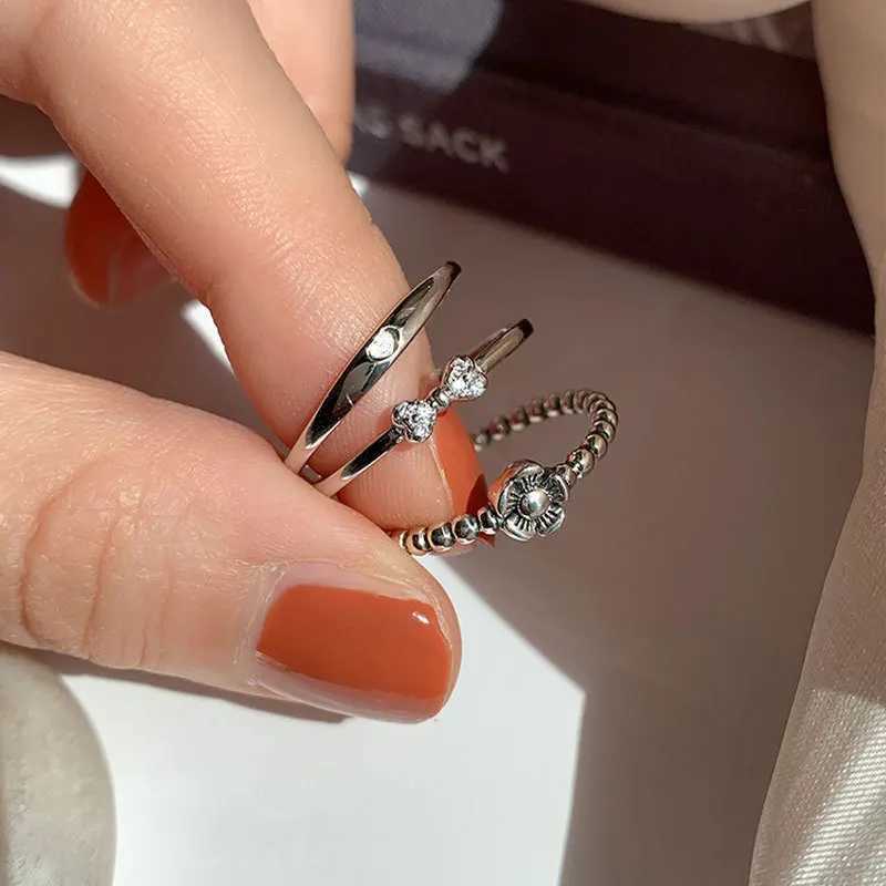 VENTFILLE 925 Sterling Silver Ring for Women Girl Gift Flower Bow Love Combination Ins Niche Jewelry Dropship Wholesale H260327