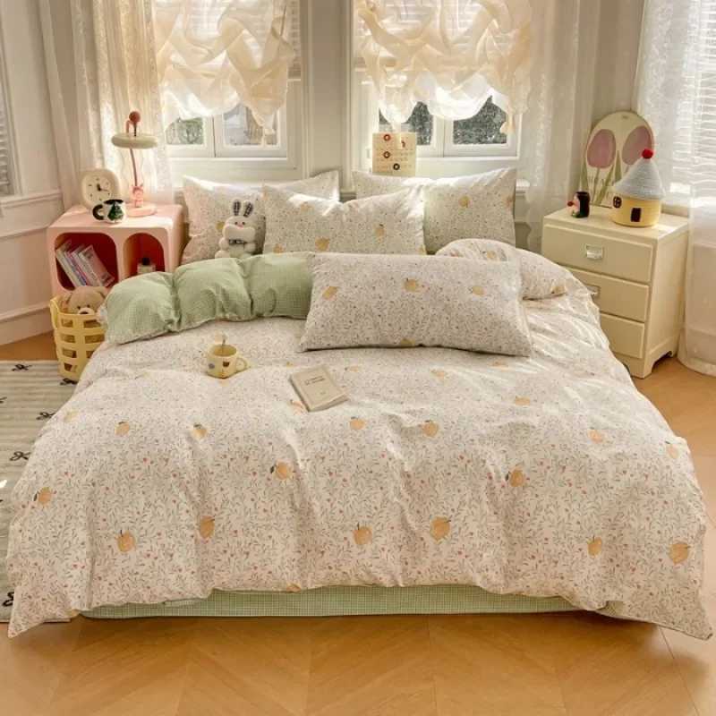 2025 new spring and summer quilt cover three-piece skin-friendly grinding 13070 high-count cotton four-piece bedding H260327