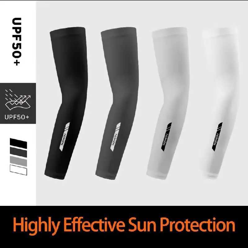Summer Mens Ice Silk Cycling Arm Sleeves Breathable Elastic Sports Covers for Driving Fishing Hiking Cool Arm Protection D260326