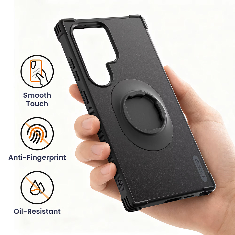 Rugged Outdoor Armor Case for Samsung S25 S24 Ultra, Built-in Mechanical Lock Interface for Bike Handlebar & Moto Navigation Mount, Shockproof Shell