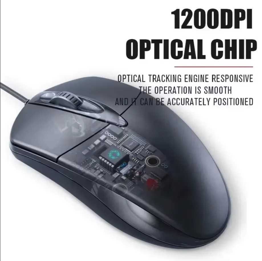 USB Optical Wired Mouse Laptop Home Office Mouse Anti Slip Roller 3D 1200DPI Game Mause Computer Accessories For PC Desktop D260327