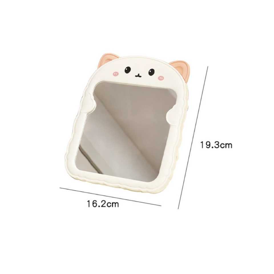 Foldable Cat-Ear Makeup Mirror with Animal Design Polished Frame Multi-Color Compact Portable Vanity Mirror for Travel Ho H260327