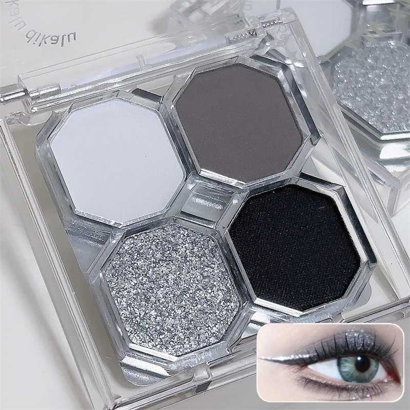 Black Light Star 4-color Eye Shadow Plate Smoky Makeup Dark Black Dark Cement Plate Cross-border Brightening Makeup Cosmetics H260327