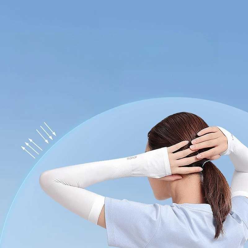 Sun Protection Silk Sleeve Cover - Mens and Womens Summer UV Protection Outdoor Sleeve for Cycling and Motorcycles D260326