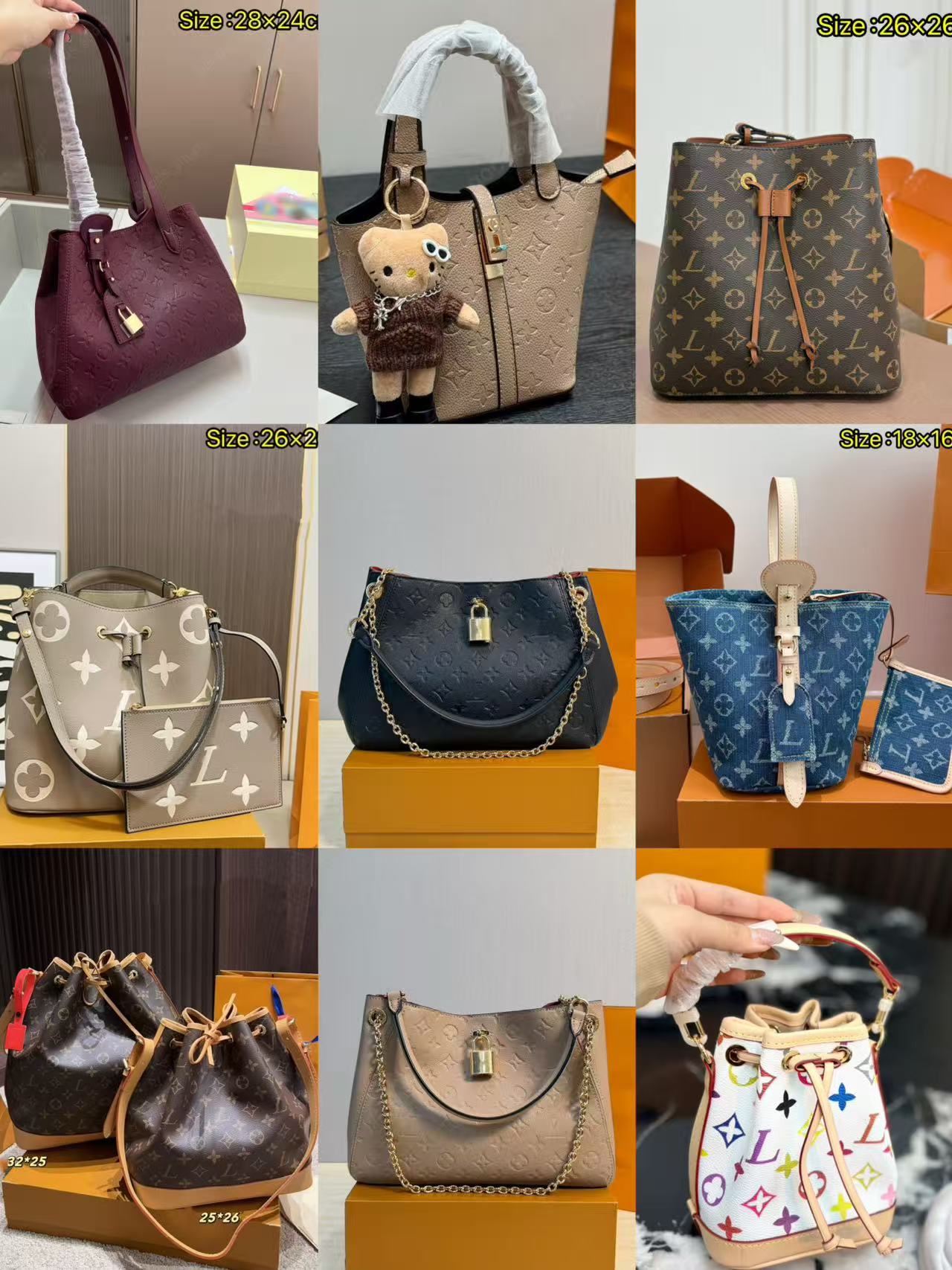 Designer summer collection all in bb bucket bag tote bag with lock Leather Shoulder crossbody bags ladies Clutch Women wallet sesigner bag Mirror Quality